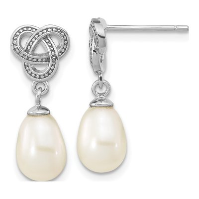 Sterling Silver Freshwater Cultured Pearl Dangle Earrings