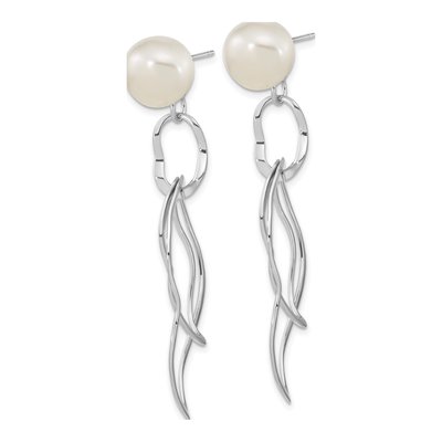 Sterling Silver Freshwater Cultured Pearl Baroque Dangle Earrings – view 2