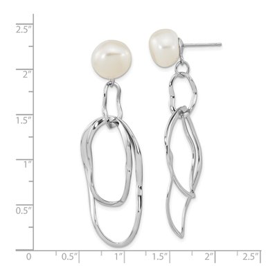 Sterling Silver Freshwater Cultured Pearl Baroque Dangle Earrings – view 4