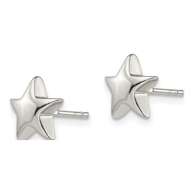 Sterling Silver Star Button Stud Earrings – view 3
