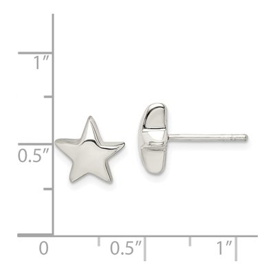 Sterling Silver Star Button Stud Earrings – view 5