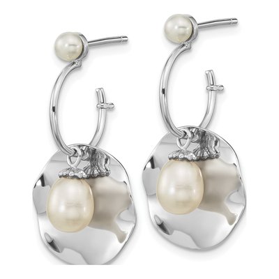 Sterling Silver Freshwater Cultured Pearl Rice Dangle Earrings – view 2