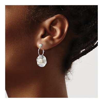 Sterling Silver Freshwater Cultured Pearl Rice Dangle Earrings – view 3