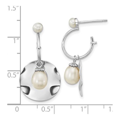 Sterling Silver Freshwater Cultured Pearl Rice Dangle Earrings – view 4