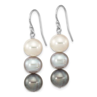 Sterling Silver Freshwater Cultured Pearl Multi-Color Dangle Earrings – view 2