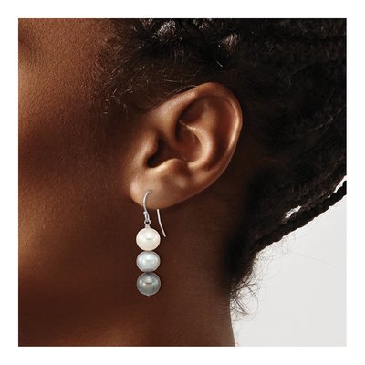 Sterling Silver Freshwater Cultured Pearl Multi-Color Dangle Earrings – view 3
