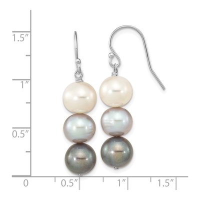 Sterling Silver Freshwater Cultured Pearl Multi-Color Dangle Earrings – view 4