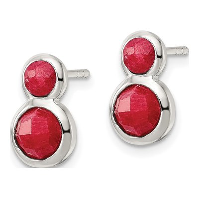 Sterling Silver Red Spodumene Dangle Earrings – view 3
