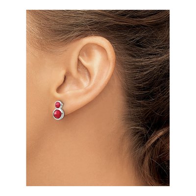 Sterling Silver Red Spodumene Dangle Earrings – view 4