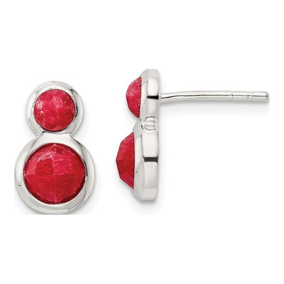 Sterling Silver Red Spodumene Dangle Earrings