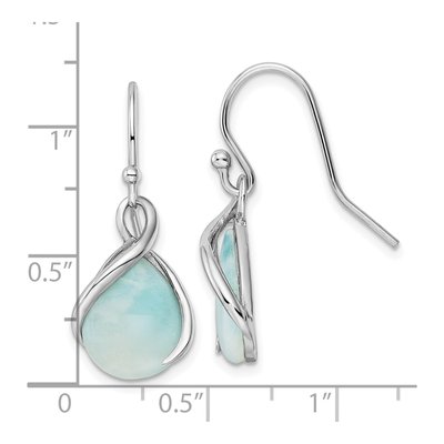 Sterling Silver Larimar Teardrop Dangle Earrings – view 5