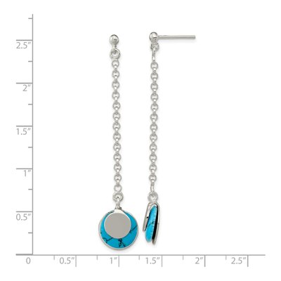 Sterling Silver Reconstituted Turquoise Dangle Earrings – view 5