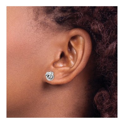 Sterling Silver Love Knot Stud Earrings – view 4