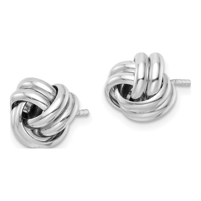 Sterling Silver Love Knot Stud Earrings – view 3