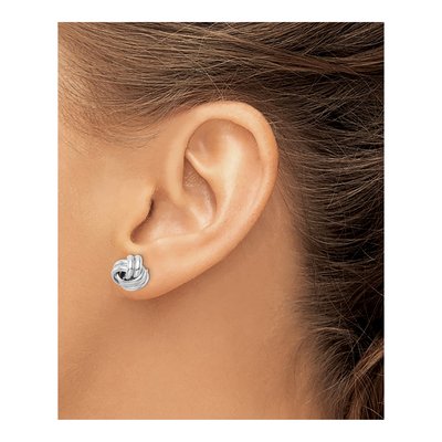 Sterling Silver Love Knot Stud Earrings – view 4