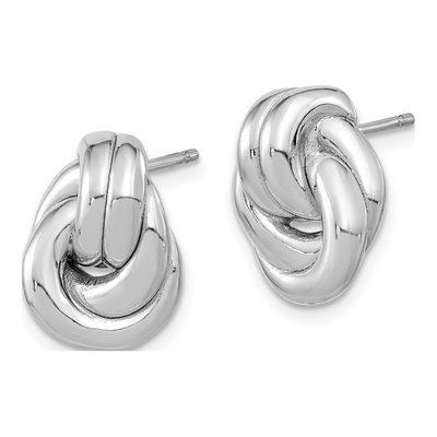 Sterling Silver Love Knot Stud Earrings – view 3