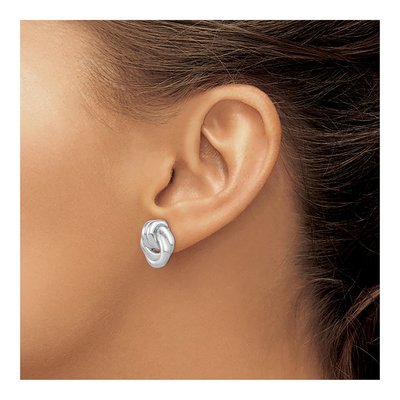 Sterling Silver Love Knot Stud Earrings – view 4