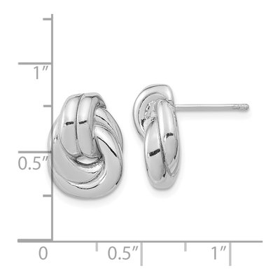 Sterling Silver Love Knot Stud Earrings – view 5
