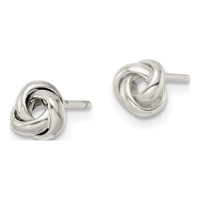 Sterling Silver Love Knot Stud Earrings – view 3