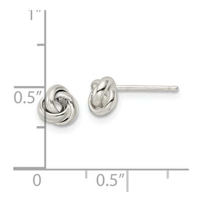 Sterling Silver Love Knot Stud Earrings – view 5