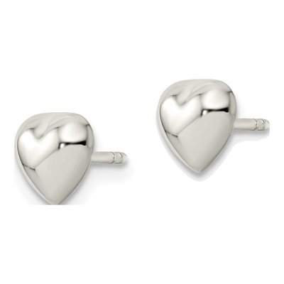 Sterling Silver Heart Stud Earrings – view 3