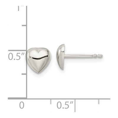 Sterling Silver Heart Stud Earrings – view 5