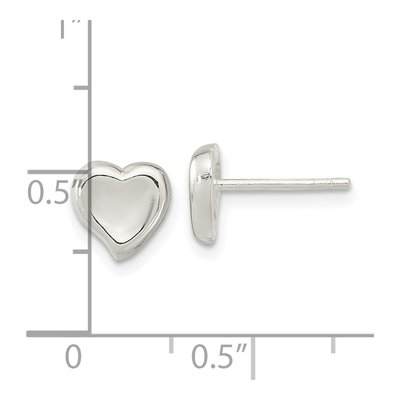 Sterling Silver Puffed Heart Stud Earrings – view 5