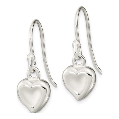 Sterling Silver Heart Dangle Earrings – view 3