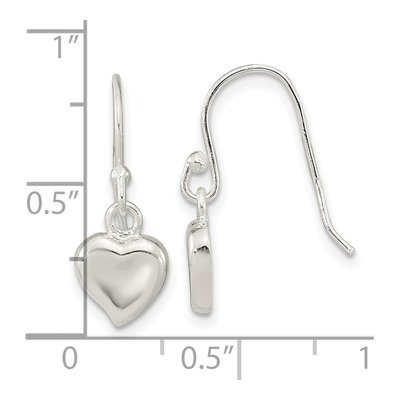 Sterling Silver Heart Dangle Earrings – view 5