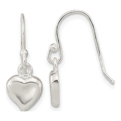 Sterling Silver Heart Dangle Earrings