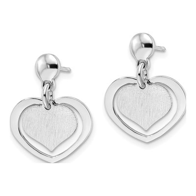 Sterling Silver Heart Dangle Earrings – view 3