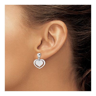Sterling Silver Heart Dangle Earrings – view 4
