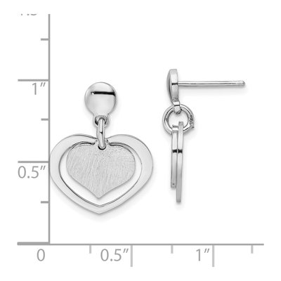 Sterling Silver Heart Dangle Earrings – view 5