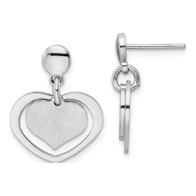 Sterling Silver Heart Dangle Earrings