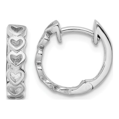 Sterling Silver 12mm Heart Huggie Hoop Earrings