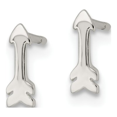 Sterling Silver Tiny Arrow Stud Earrings – view 3