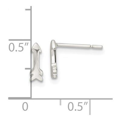 Sterling Silver Tiny Arrow Stud Earrings – view 5
