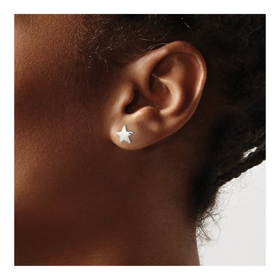 Sterling Silver Star Stud Earrings – view 4