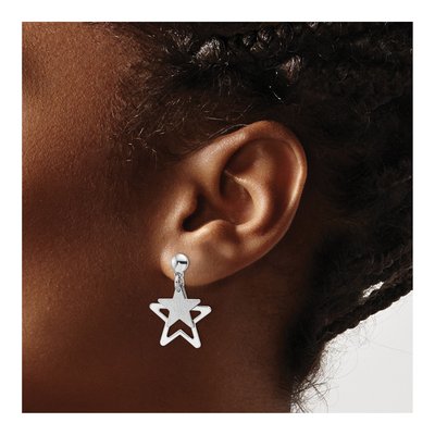 Sterling Silver Star Dangle Earrings – view 4