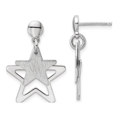 Sterling Silver Star Dangle Earrings
