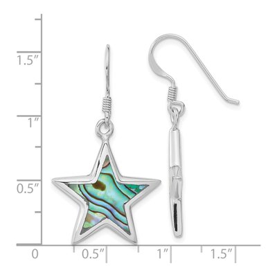 Sterling Silver Abalone Star Dangle Earrings – view 5