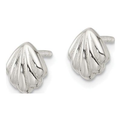 Sterling Silver Shell Stud Earrings – view 3