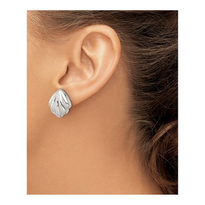 Sterling Silver Shell Stud Earrings – view 4