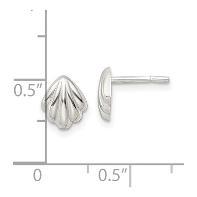 Sterling Silver Shell Stud Earrings – view 5