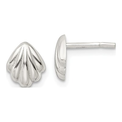 Sterling Silver Shell Stud Earrings