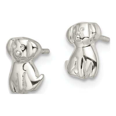 Sterling Silver Puppy Stud Earrings – view 3