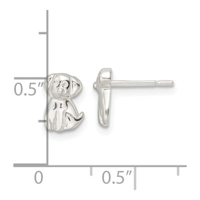 Sterling Silver Puppy Stud Earrings – view 5