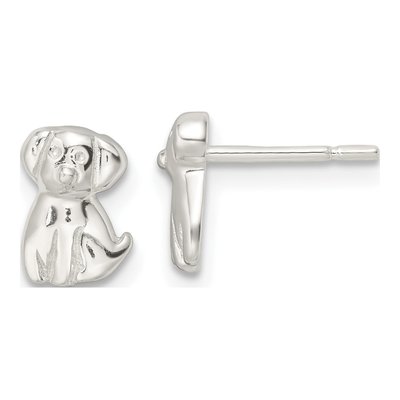 Sterling Silver Puppy Stud Earrings