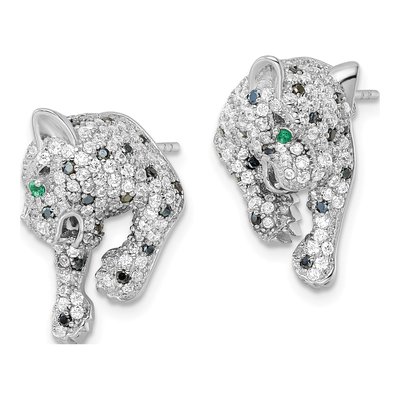 Sterling Silver CZ Cheetah Dangle Earrings – view 3