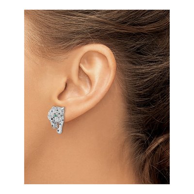 Sterling Silver CZ Cheetah Dangle Earrings – view 4